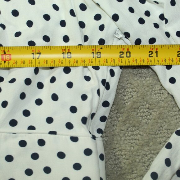 Boden Elsie Size 12R Polka Dots V-Neck Peplum Long Sleeve Balloon Blouse Top - Picture 6 of 6